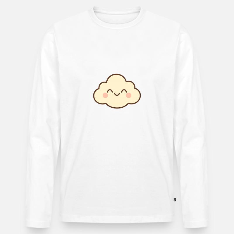 Cloud Sweet Smile - Männer Premium Bio Langarmshirt - Weiß