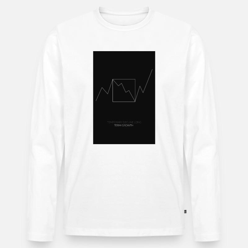 Temporary Decline Long-Term Growth  - Männer Premium Bio Langarmshirt - Weiß