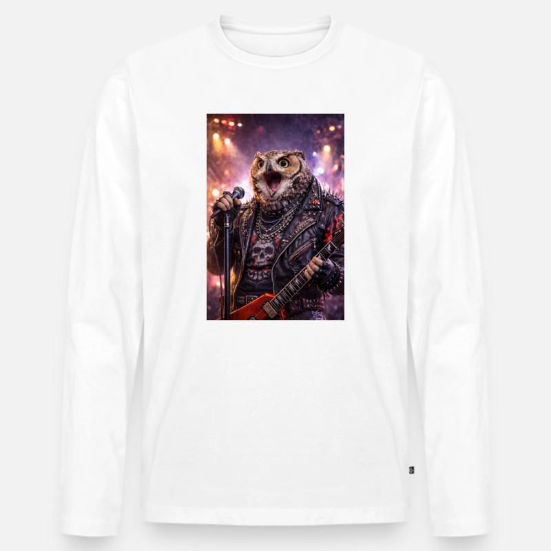 RockyZoo49 - Männer Premium Bio Langarmshirt - Weiß