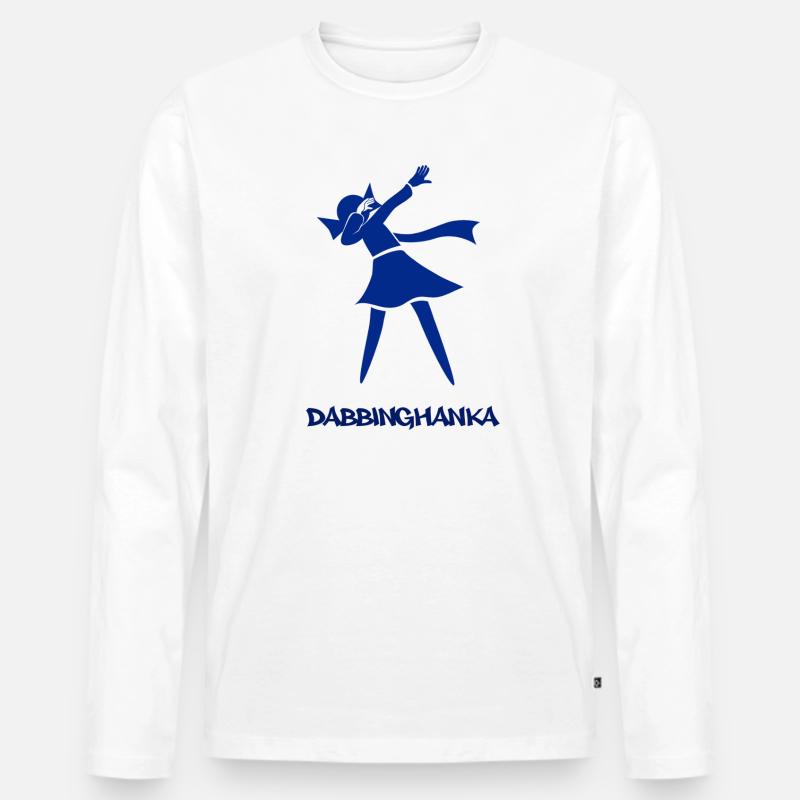 DABBING HANKA - Männer Premium Bio Langarmshirt - Weiß