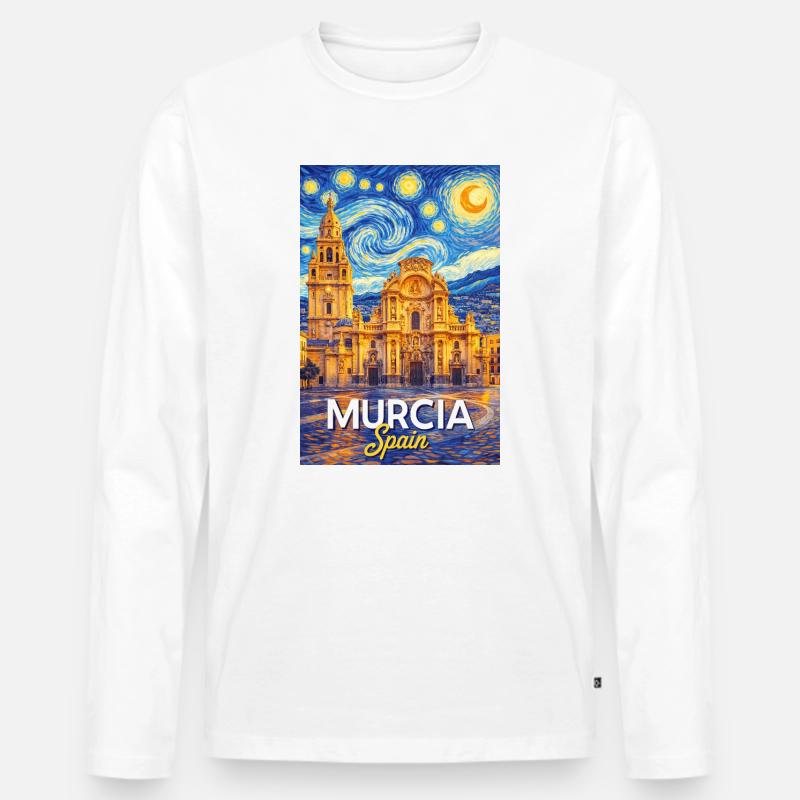 Murcia Spain - Männer Premium Bio Langarmshirt - Weiß