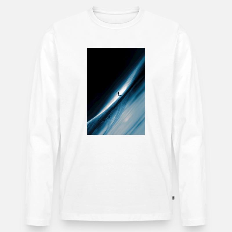 Blue Horizon Aufstieg - Männer Premium Bio Langarmshirt - Weiß