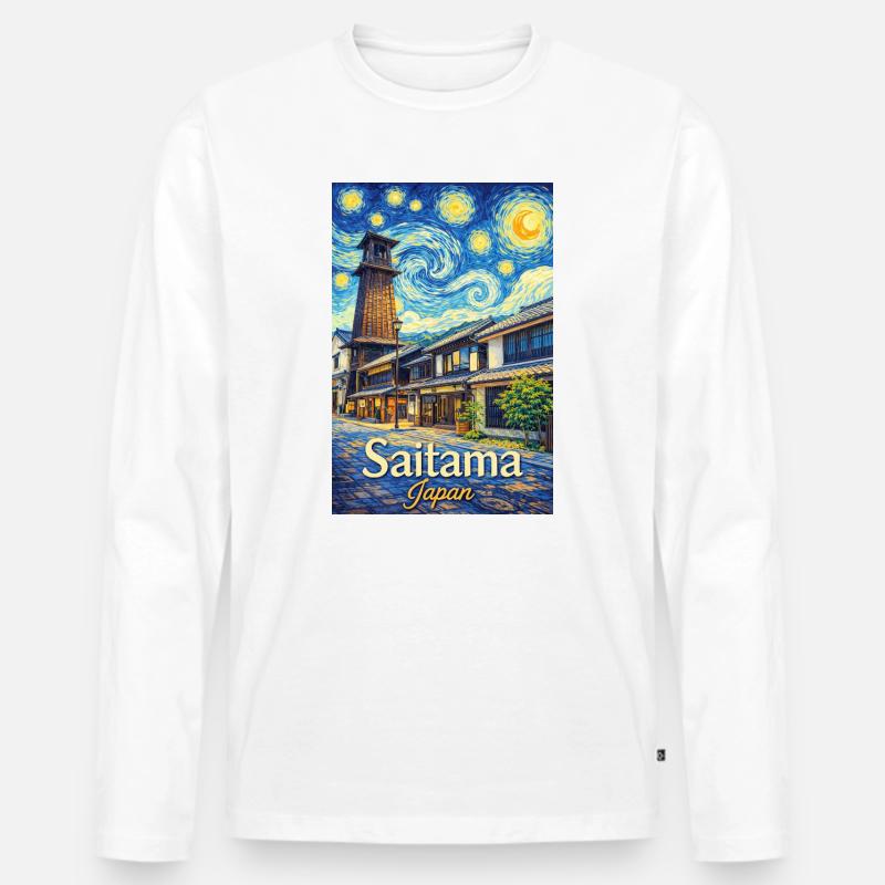 Saitama, Japan - Männer Premium Bio Langarmshirt - Weiß