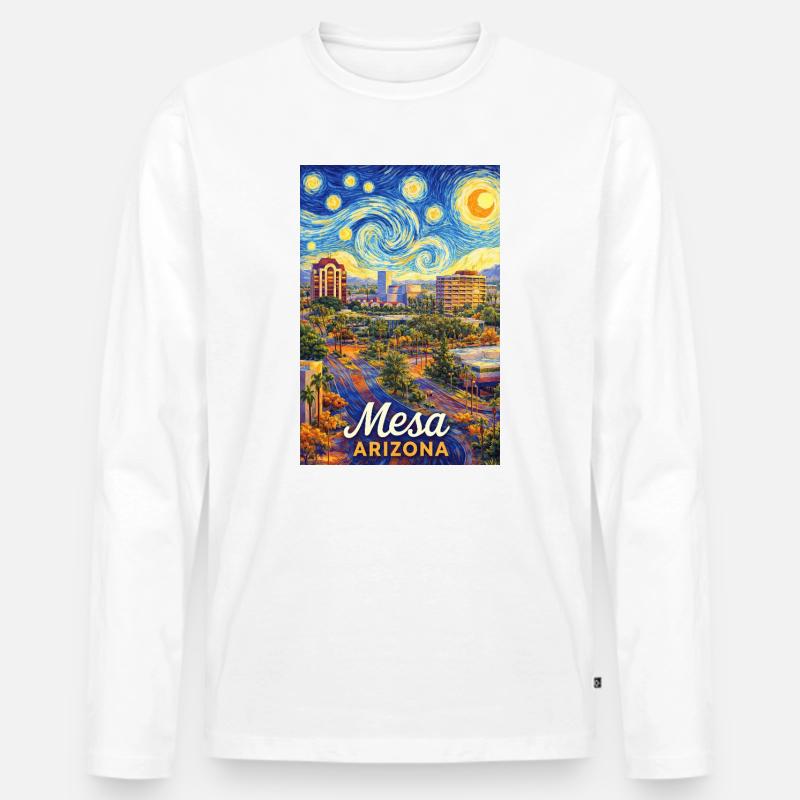 Mesa Arizona - Männer Premium Bio Langarmshirt - Weiß