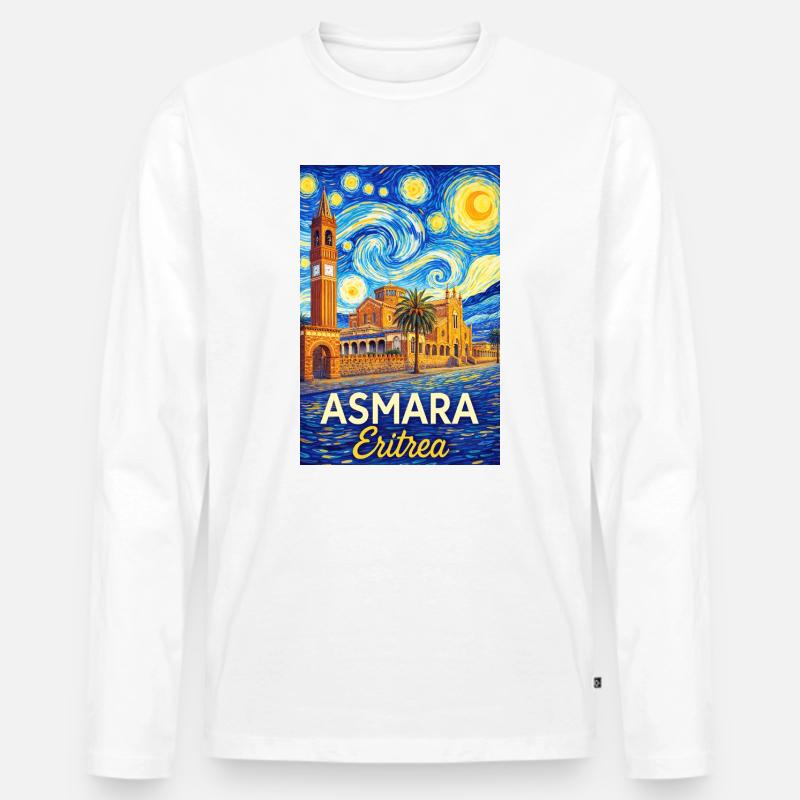 Asmara Eritrea Sternenstadt - Männer Premium Bio Langarmshirt - Weiß
