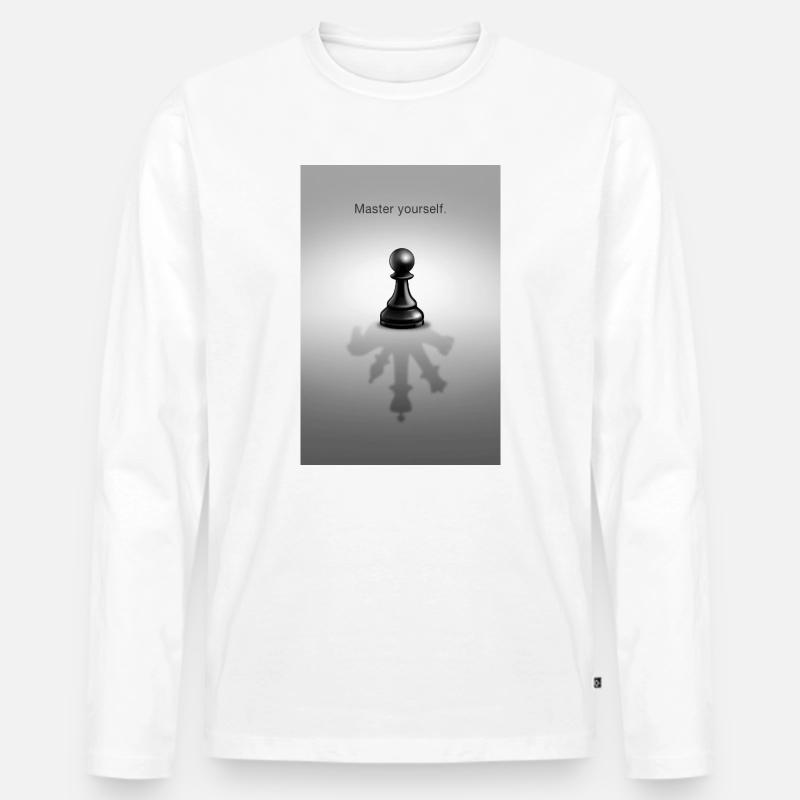 Master Yourself Minimal Mindset Design - Männer Premium Bio Langarmshirt - Weiß
