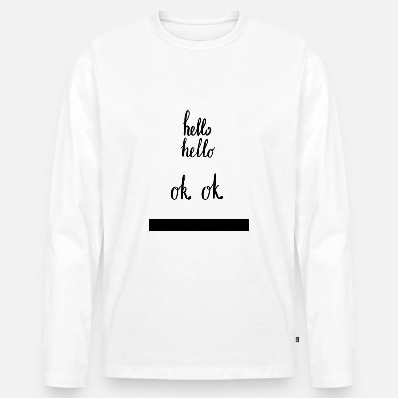 hello hello - Männer Premium Bio Langarmshirt - Weiß