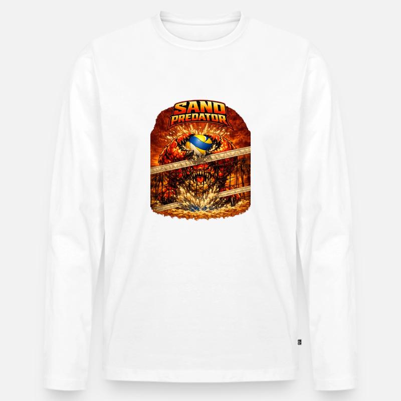 Sand Predator block - Männer Premium Bio Langarmshirt - Weiß