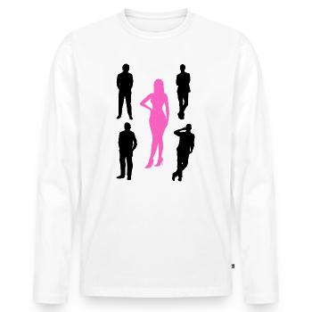 One Woman Four Men - Männer Premium Bio Langarmshirt - Weiß - Vorne - Nico (187cm)