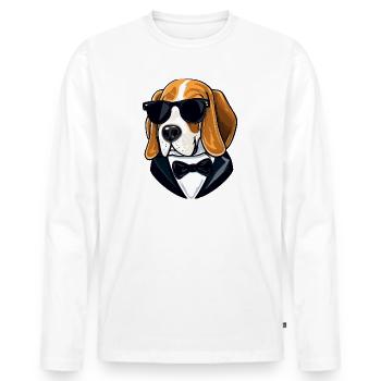Beagle Puppy Wearing Sunglasses Canine - Men's Premium Organic Long Sleeve Shirt - white - Front - Nico (187cm)