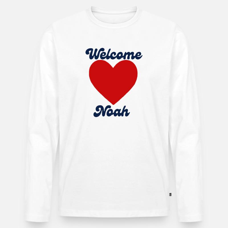 Noahwillkommen - Männer Premium Bio Langarmshirt - Weiß