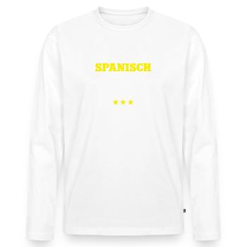 Spanish Teacher Spanisch Lehrer Spruch - Männer Premium Bio Langarmshirt - Weiß - Vorne - Nico (187cm)