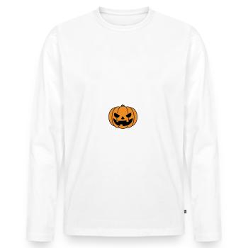 T'as la trouille citrouille - T-shirt manches longues Premium bio Homme - blanc - Devant - Nico (187cm)