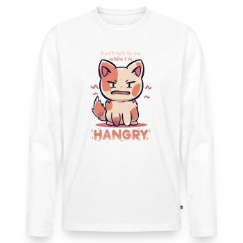 Sprich nicht mit mir, während ich HANGRY bin - Männer Premium Bio Langarmshirt - Weiß - Vorne - Nico (187cm)