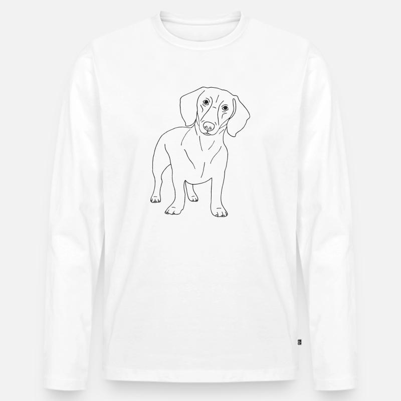 Dackel - Männer Premium Bio Langarmshirt - Weiß