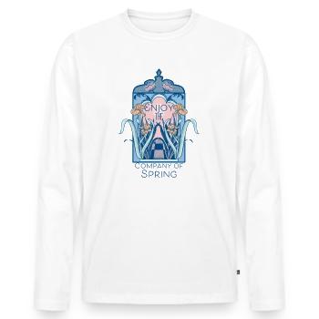 Enjoy spring - Men's Premium Organic Long Sleeve Shirt - white - Front - Nico (187cm)