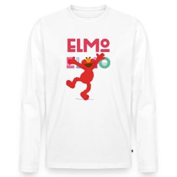 5 Rue Sésame Elmo Saute - T-shirt manches longues Premium bio Homme - blanc - Devant - Nico (187cm)