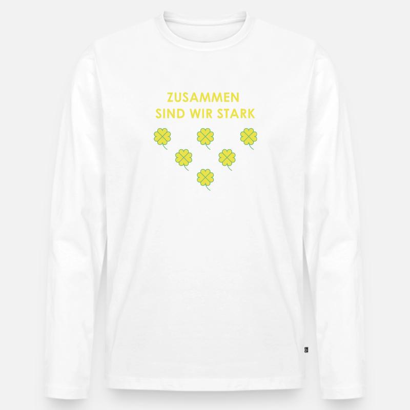 zusammen sind wir stark - Männer Premium Bio Langarmshirt - Weiß