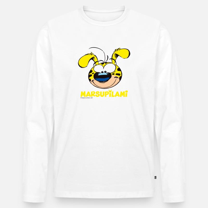 Marsupilami Kopf - Männer Premium Bio Langarmshirt - Weiß