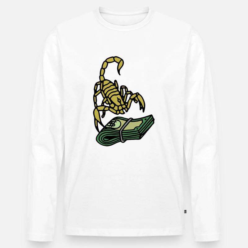 Geld - Männer Premium Bio Langarmshirt - Weiß