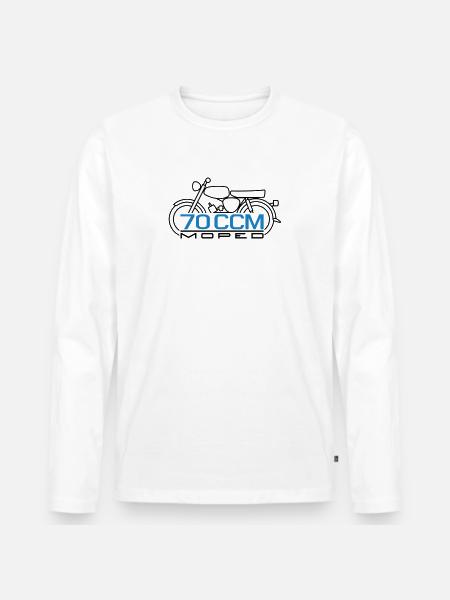 70ccm Moped S50 Emblem - Männer Premium Bio Langarmshirt - Weiß