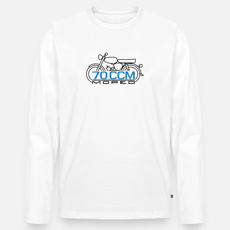 70ccm Moped S50 Emblem - Männer Premium Bio Langarmshirt - Weiß