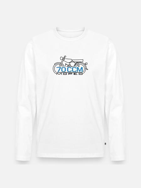 70cc Moped S51 emblem - Men's Premium Organic Long Sleeve Shirt - white