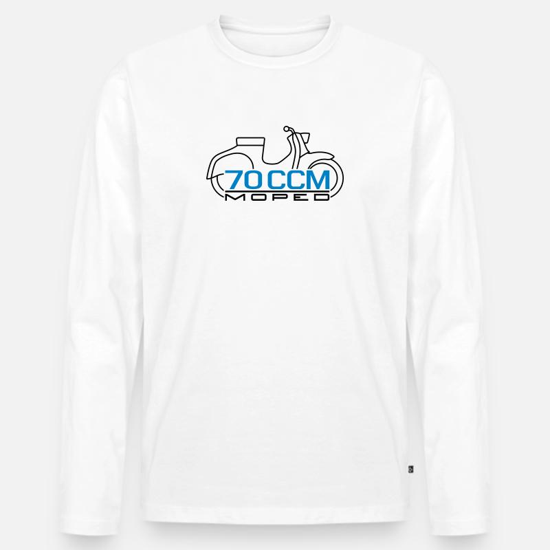 70ccm Moped Emblem - Männer Premium Bio Langarmshirt - Weiß