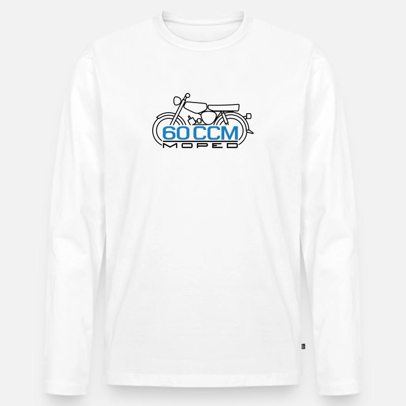 60ccm Moped S51 Emblem - Männer Premium Bio Langarmshirt - Weiß