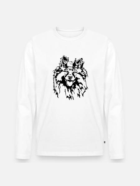 Wolfspitz Crown Dogs Dog Wilsigns - Men's Premium Organic Long Sleeve Shirt - white