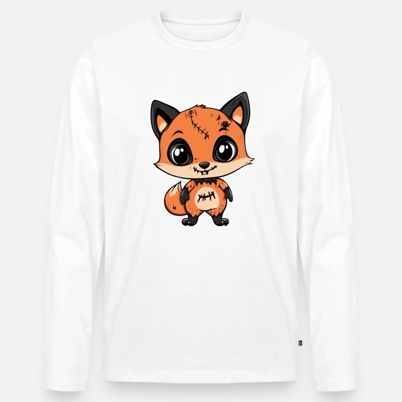 Fuchs Halloween Zombie - Männer Premium Bio Langarmshirt - undefined