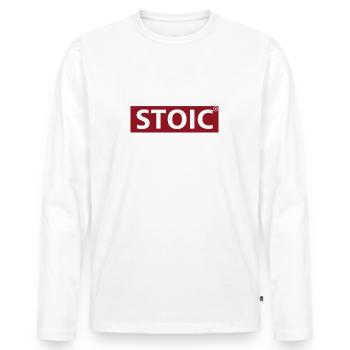 Stoïc - T-shirt manches longues Premium bio Homme - blanc - Devant - Nico (187cm)