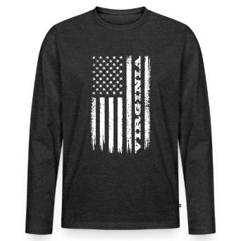 Flagge USA Virginia Bundesstaat Geschenk - Männer Premium Bio Langarmshirt - Anthrazit meliert - Vorne - Nico (187cm)