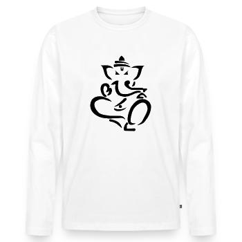 Ganesha - Men's Premium Organic Long Sleeve Shirt - white - Front - Nico (187cm)