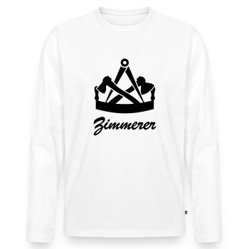 Carpenter carpenter carpenter coat of arms guild - Men's Premium Organic Long Sleeve Shirt - white - Front - Nico (187cm)