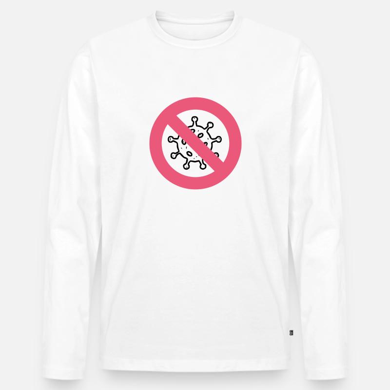 Corona - Männer Premium Bio Langarmshirt - Weiß