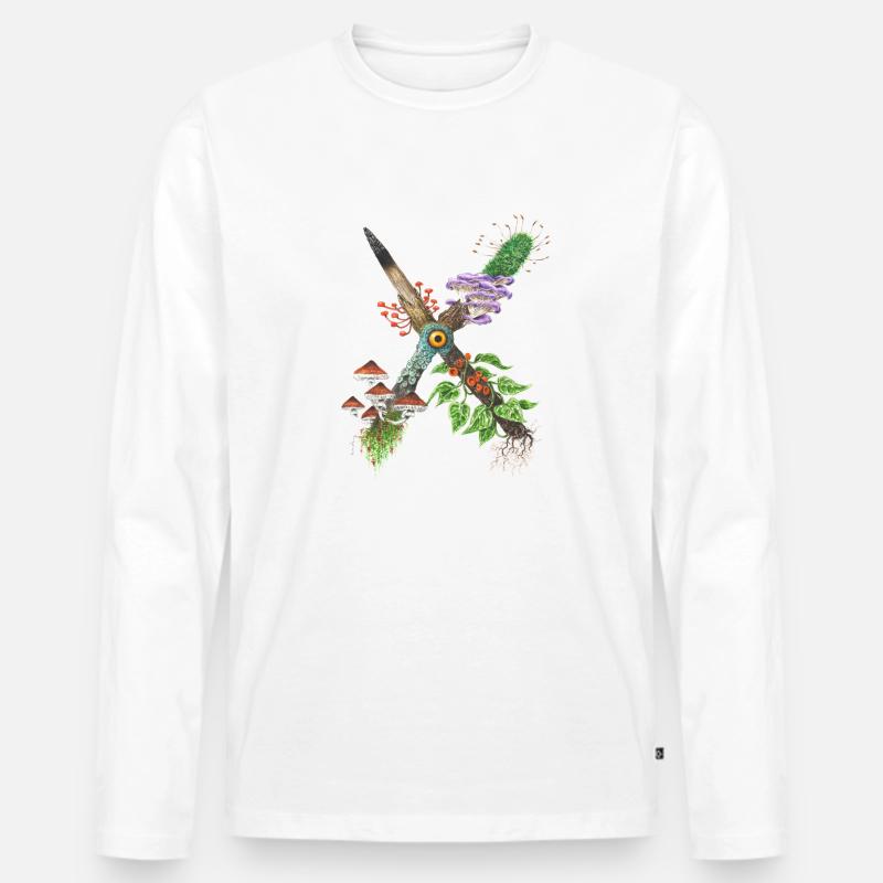X-tinction / Pilze - Männer Premium Bio Langarmshirt - Weiß