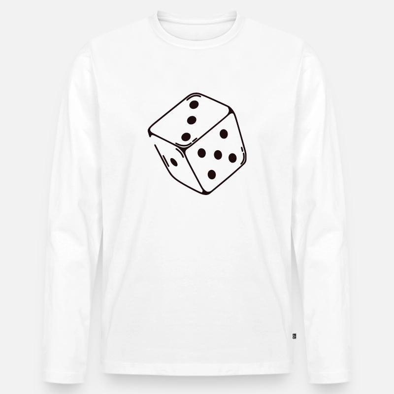 Glückswürfel - Männer Premium Bio Langarmshirt - Weiß