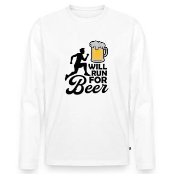 Exécutera de la bière - T-shirt manches longues Premium bio Homme - blanc - Devant - Nico (187cm)
