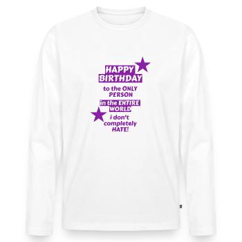 I love clothes / Happy Birthday - Männer Premium Bio Langarmshirt - Weiß - Vorne - Nico (187cm)