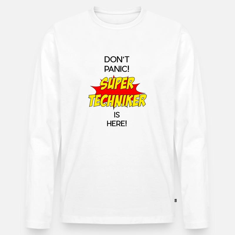 Super Techniker / Super Technician - Männer Premium Bio Langarmshirt - Weiß