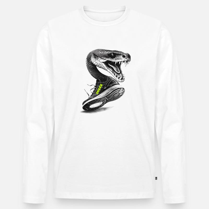 snake - Männer Premium Bio Langarmshirt - Weiß