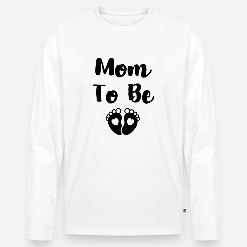 werdende Mama - Männer Premium Bio Langarmshirt - Weiß
