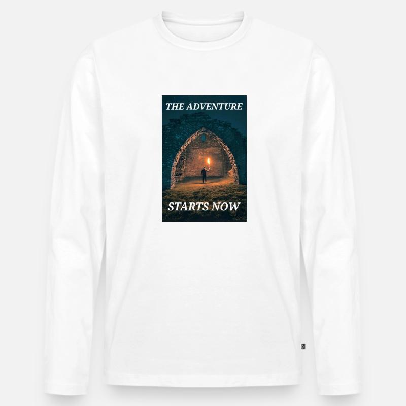 Dein Abenteuer! - Männer Premium Bio Langarmshirt - Weiß