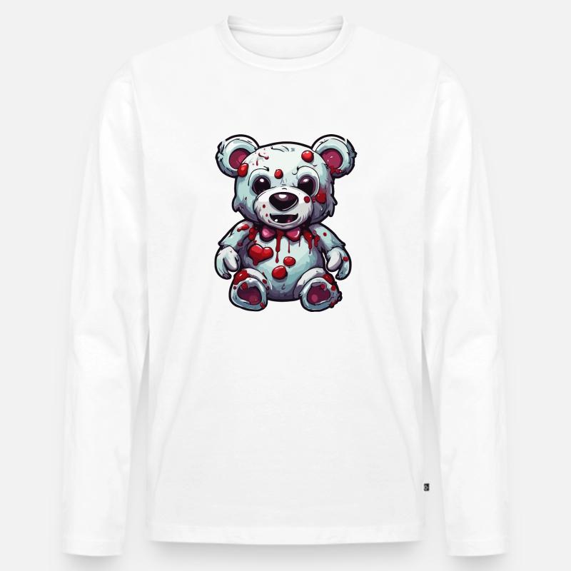 Teddybär / Kuscheltier / Stofftier / Geschenkidee - Männer Premium Bio Langarmshirt - Weiß