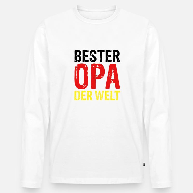 Bester Opa Der Welt - Männer Premium Bio Langarmshirt - Weiß