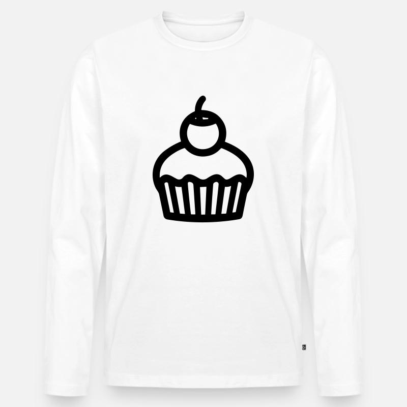 Cupcake - Männer Premium Bio Langarmshirt - Weiß