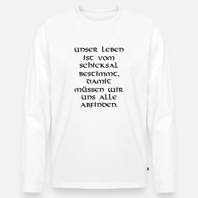 Leben - Männer Premium Bio Langarmshirt - Weiß