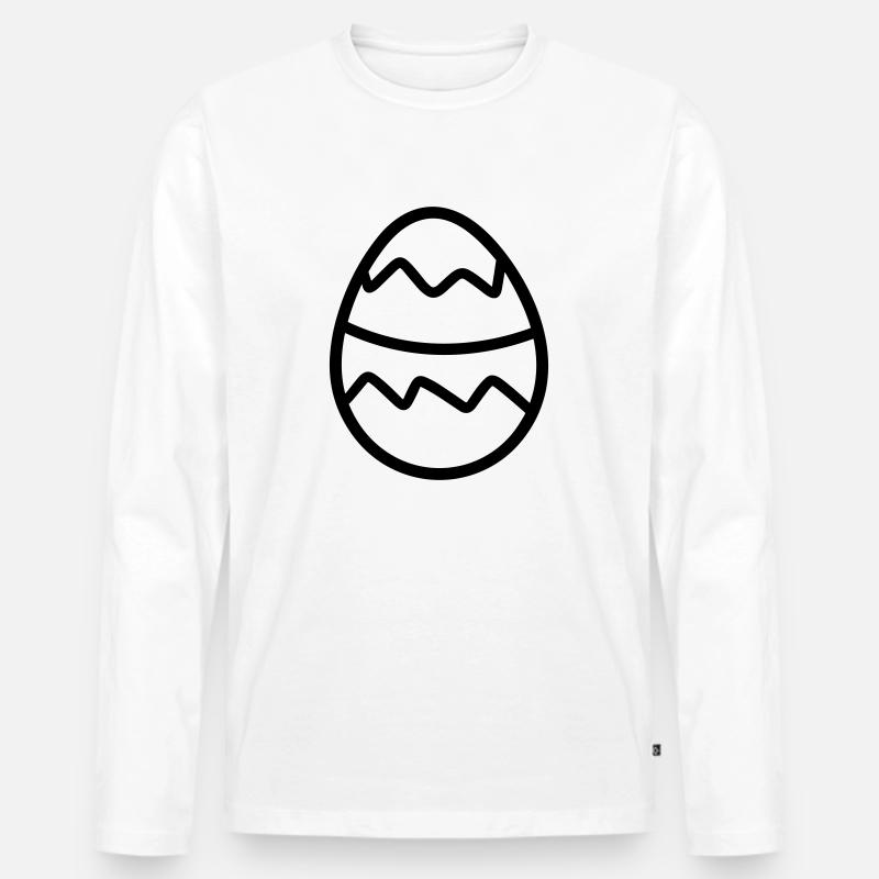Ei - Männer Premium Bio Langarmshirt - Weiß
