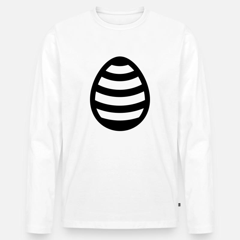 Ei - Männer Premium Bio Langarmshirt - Weiß